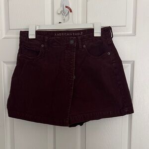 American Eagle Outfitters Corduroy Burgundy Skort Shorts